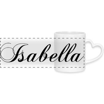 Isabella - Panoramic mug with heart handle - white - Front