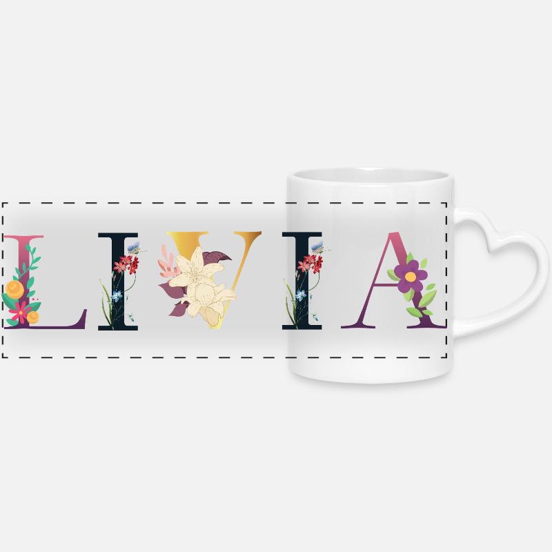 Livia - Panoramatasse mit Herzhenkel - Weiß