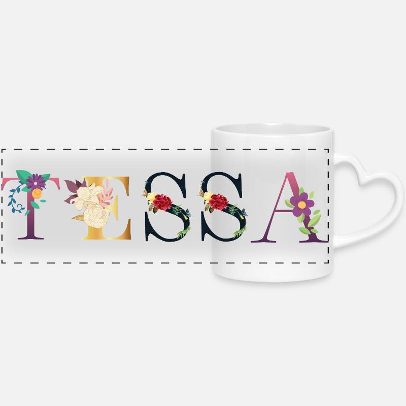 Tessa - Panoramatasse mit Herzhenkel - Weiß