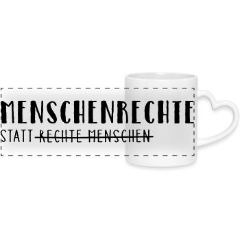 Human rights instead of right-wing people - Panoramic mug with heart handle - white - Front