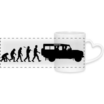 Defender 110 Évolution - Mug panoramique avec anse en forme de cœur - blanc - Devant