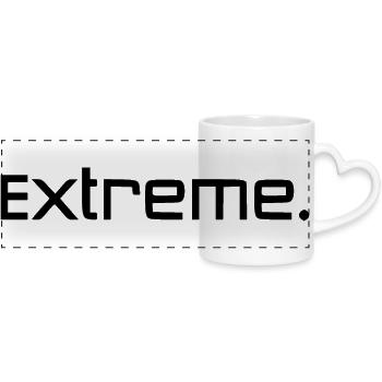 Extreme Schwarz - Panoramatasse mit Herzhenkel - Weiß - Vorne