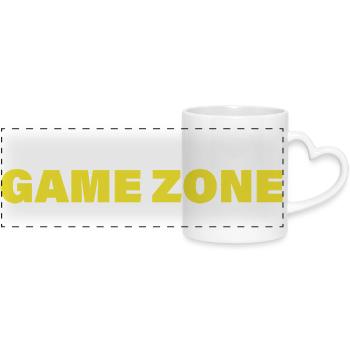 ZONE DE JEU - Mug panoramique avec anse en forme de cœur - blanc - Devant