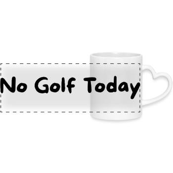 No Golf Today Slogan - Mug panoramique avec anse en forme de cœur - blanc - Devant
