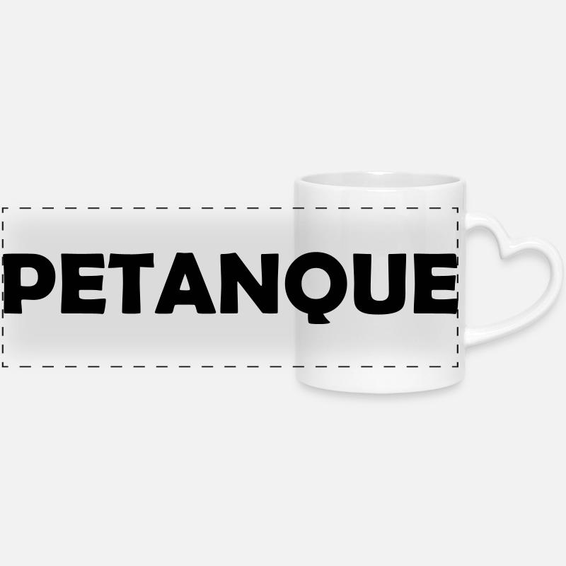 Pétanque! - Panoramic mug with heart handle - white