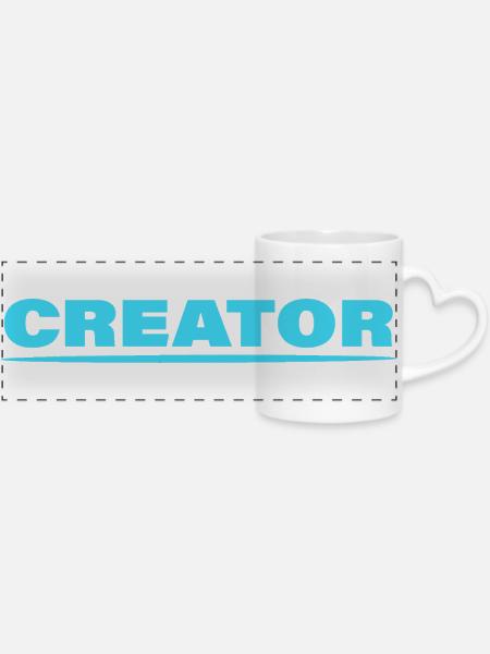 CREATOR - Panoramatasse mit Herzhenkel - Weiß