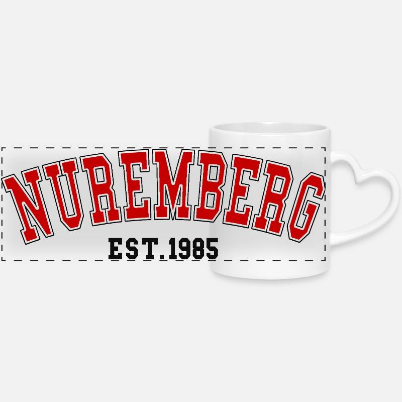 Cité de Nuremberg 1985 - Mug panoramique avec anse en forme de cœur - blanc