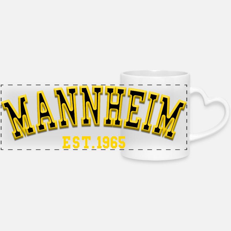 Mannheim Est 1965 - Panoramic mug with heart handle - white