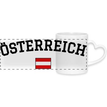 Drapeau Autrichien Dessin Noir - Mug panoramique avec anse en forme de cœur - blanc - Devant