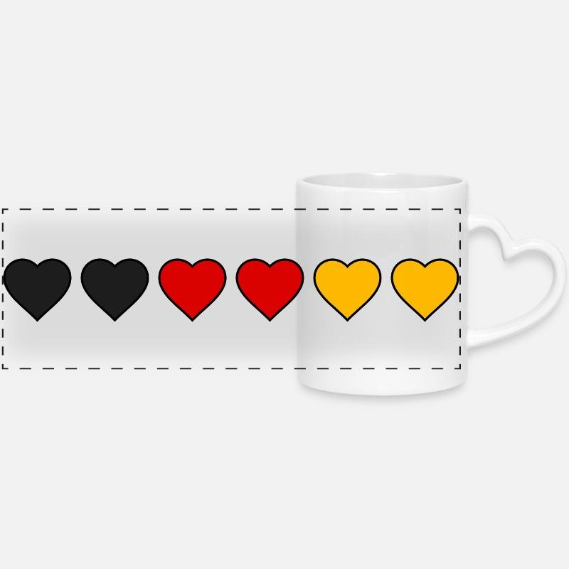Germany Hearts - Panoramic mug with heart handle - white
