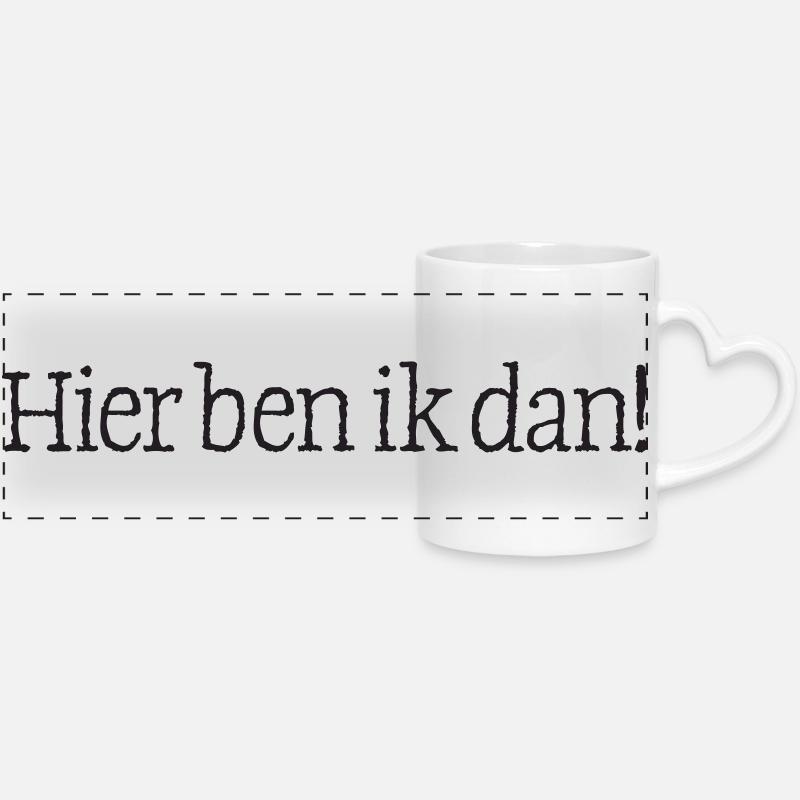 07 Here I am! - Panoramic mug with heart handle - white