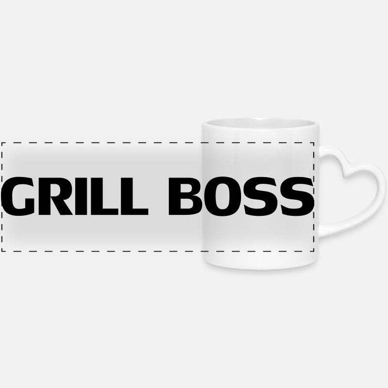 Grill Chef - Panoramatasse mit Herzhenkel - Weiß