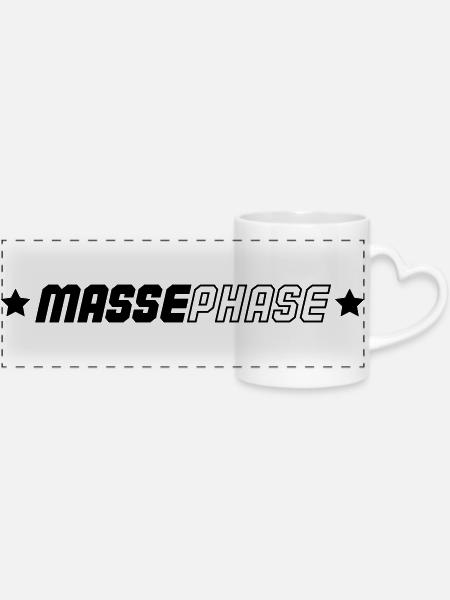 Masse Phase - Panoramatasse mit Herzhenkel - Weiß