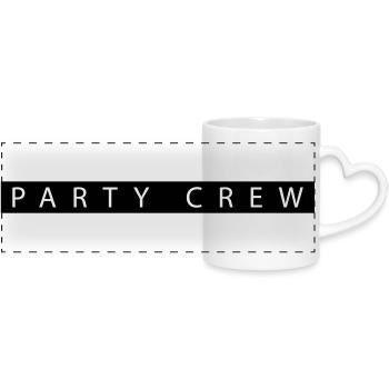 Party Crew - Panoramatasse mit Herzhenkel - Weiß - Vorne