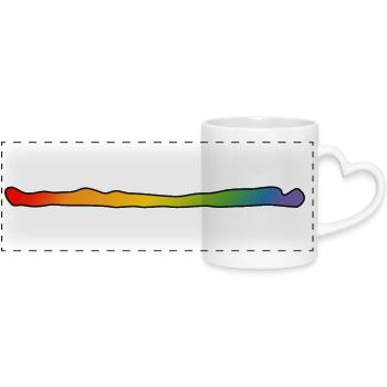 LGBT lgbtqi queer rainbow t-shirt - Panoramic mug with heart handle - white - Front
