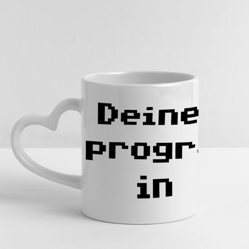 Deine Mudda programmiert in Basic Panoramatasse mit Herzhenkel