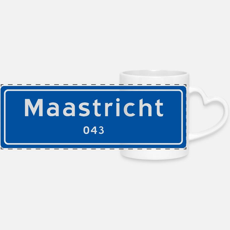 Maastricht 043 place name sign - Panoramic mug with heart handle - white