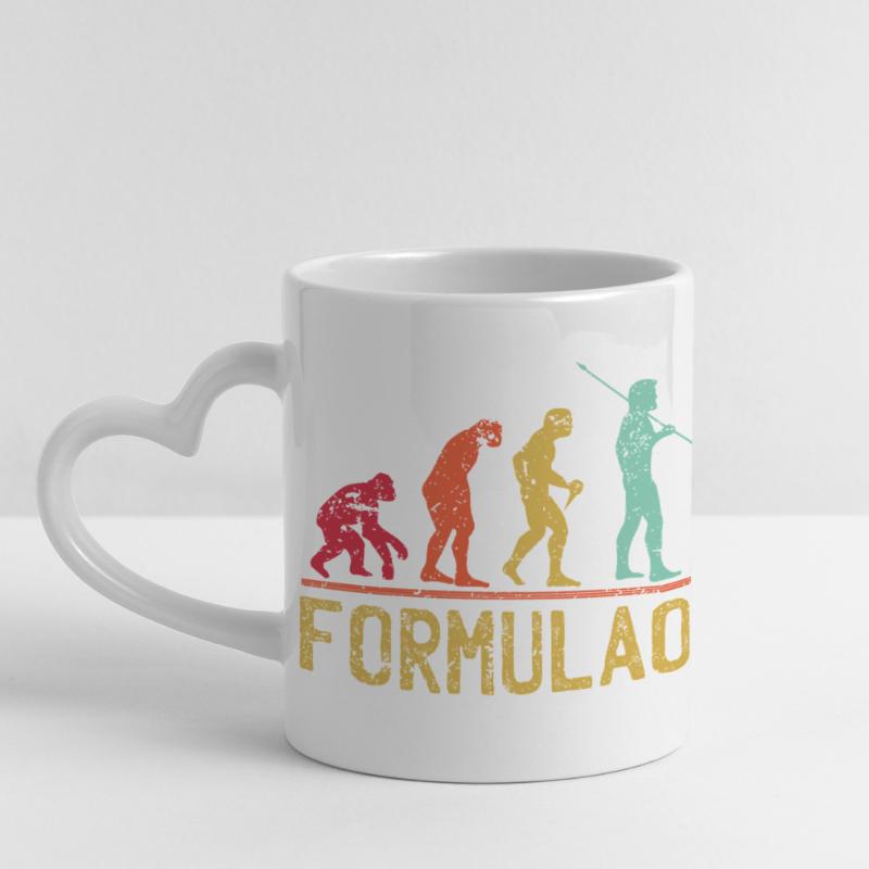 Formulaone Evolution Illustration Mug panoramique avec anse en forme de cœur