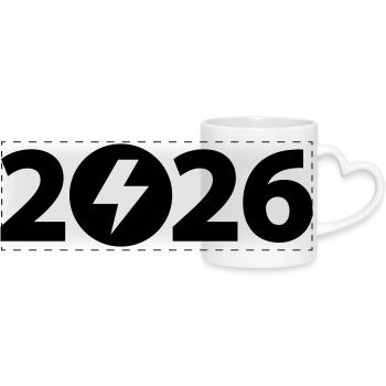 High Voltage 2026, Electrician 2026 - Panoramic mug with heart handle - white - Front