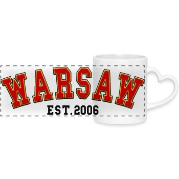 Warsaw Est. 2006 - Panoramic mug with heart handle - white - Front