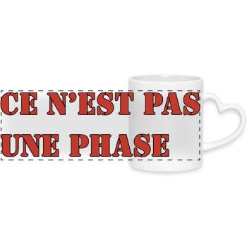 ES IST KEINE PHASE - Panoramatasse mit Herzhenkel - Weiß - Vorne