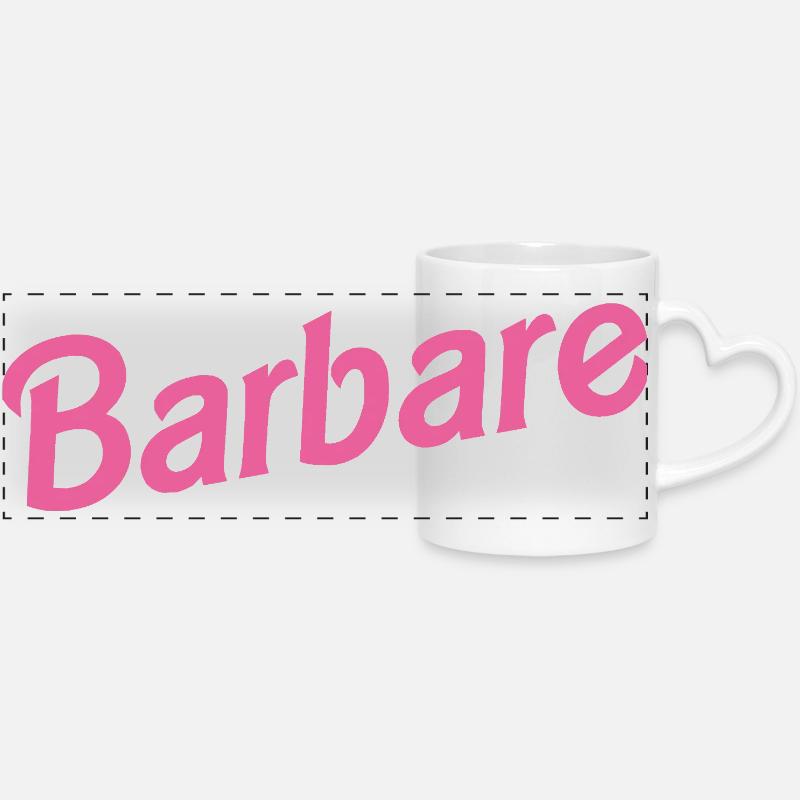 BARBAROUS! - Panoramic mug with heart handle - white