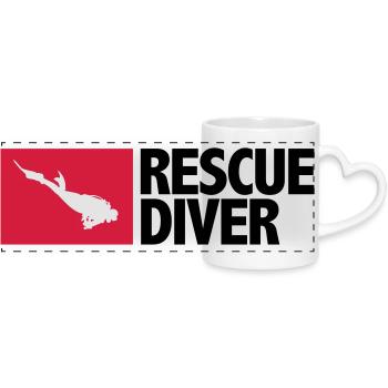 Rescue Diver - Panoramatasse mit Herzhenkel - Weiß - Vorne