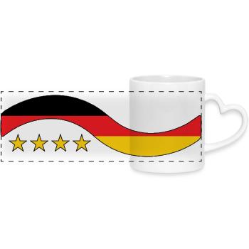 German Flag - Germany - Panoramic mug with heart handle - white - Front