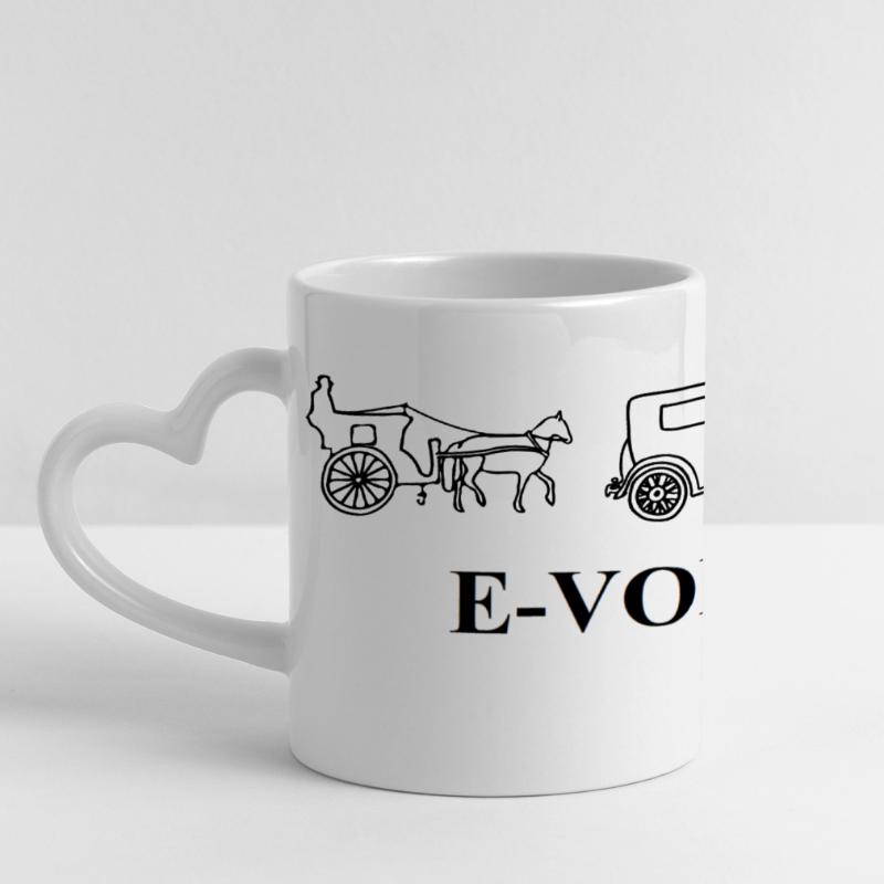 E-Volution Auto Evolution Panoramic mug with heart handle
