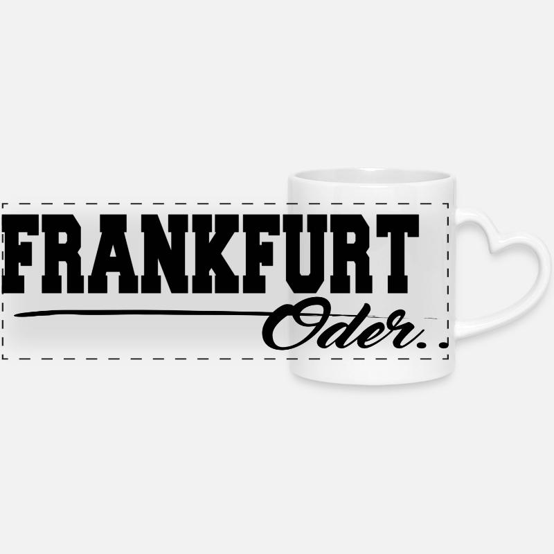 Frankfurt or lettering - Panoramic mug with heart handle - white