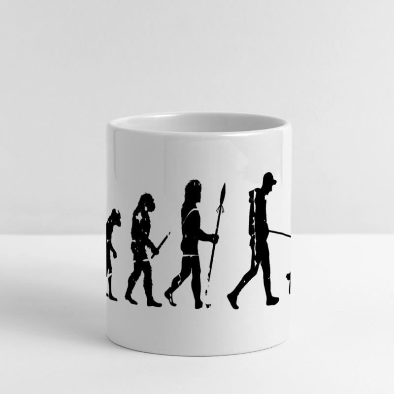 German Shepherd Evolution Panoramic mug with heart handle
