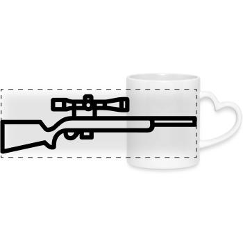 sniper - Panoramic mug with heart handle - white - Front