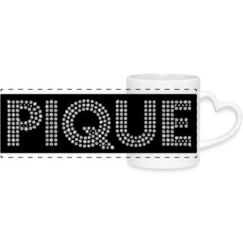 Braille PIQUE Diamantlook - Panoramic mug with heart handle - white - Front
