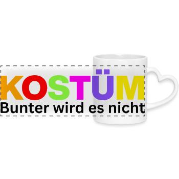 COSTUME, IT DOESN'T GET ANY MORE COLORFUL! NO DESIRE FOR JECK - Panoramic mug with heart handle - white - Front