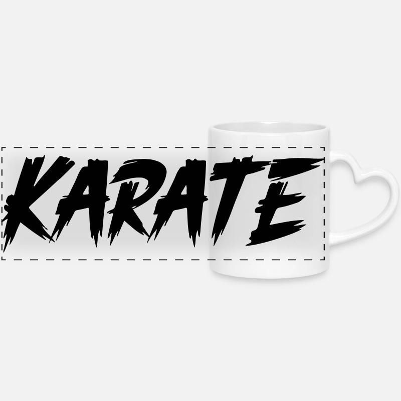 karate - Panoramatasse mit Herzhenkel - Weiß