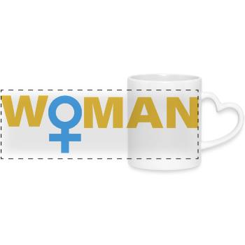 WOMAN - Panoramatasse mit Herzhenkel - Weiß - Vorne