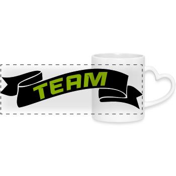 Équipe - Mug panoramique avec anse en forme de cœur - blanc - Devant
