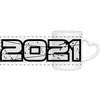 2021 - Panoramatasse mit Herzhenkel - Weiß - Vorne