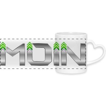 Hello - Panoramic mug with heart handle - white - Front
