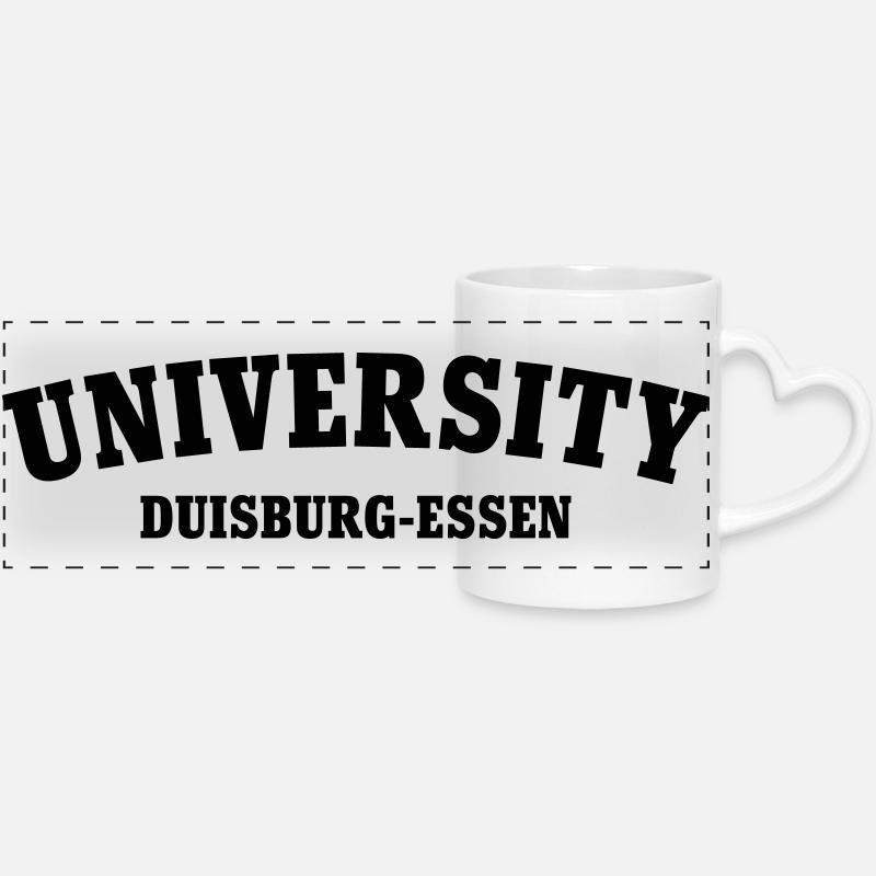 Université de Duisbourg Essen - Mug panoramique avec anse en forme de cœur - blanc