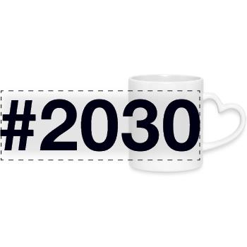 2030 Hashtag - Panoramic mug with heart handle - white - Front