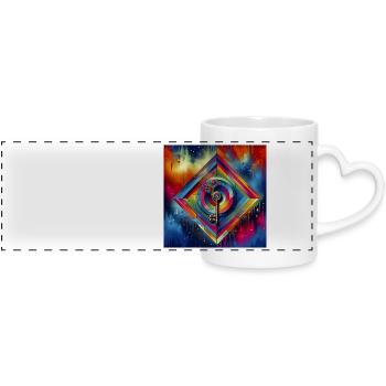 Les clés de l’intégration - Mug panoramique avec anse en forme de cœur - blanc - Devant