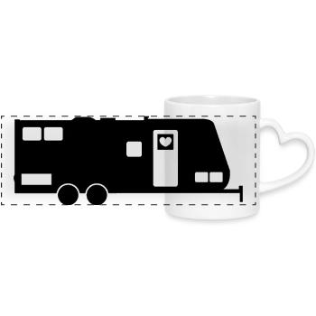 Caravane - Mug panoramique avec anse en forme de cœur - blanc - Devant