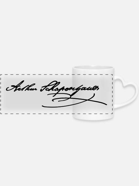 Arthur Schopenhauer - Panoramatasse mit Herzhenkel - Weiß