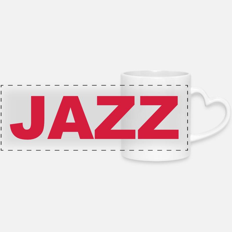 Jazz - Panoramic mug with heart handle - white