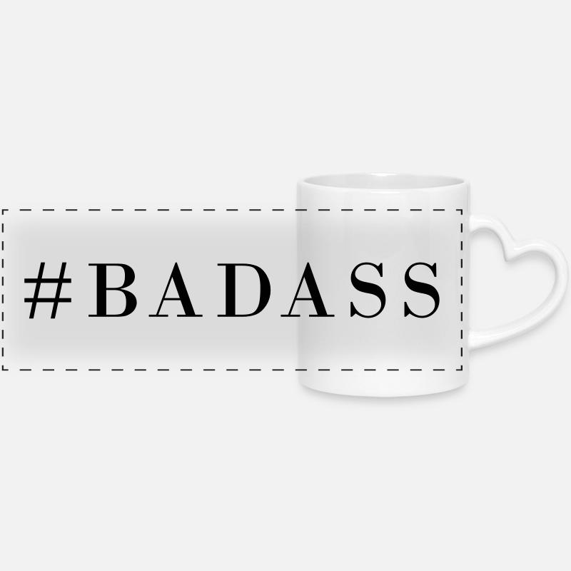 Rhombus badass - Mug panoramique avec anse en forme de cœur - blanc