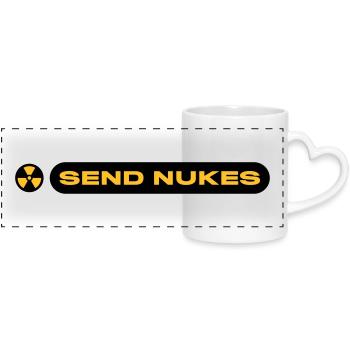 SEND NUKES - Panoramatasse mit Herzhenkel - Weiß - Vorne