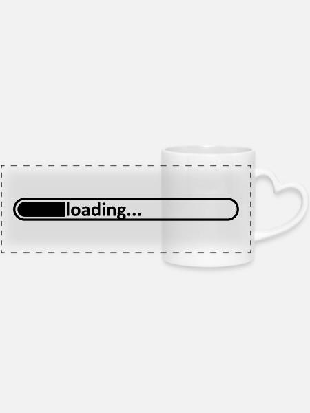 Ladebalken //loading//laden //lädt // Dauer //Zeit - Panoramatasse mit Herzhenkel - Weiß