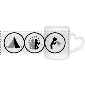 Festival - Panoramic mug with heart handle - white - Front