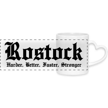 Rostock Harder Better Faster Stronger City - Panoramic mug with heart handle - white - Front
